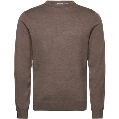 Lindbergh Black 100 % Merino Crew Neck Knit XXXL DK SAND MEL XXXL Lindbergh Black 100 % Merino Crew Neck Knit XXXL DK SAND MEL XXXL