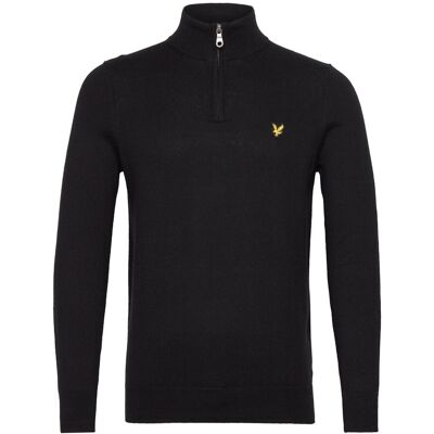 Scott Cotton Merino Quarter Zip Jumper M JET BLACK M Scott Cotton Merino Quarter Zip Jumper M JET BLACK M