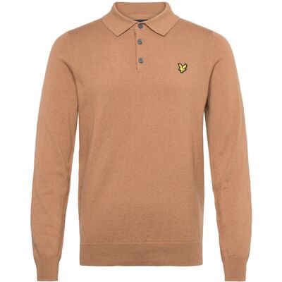 Scott Cotton Merino Long Sleeve Knitted Polo XS X851 TIGERS EYE XS Scott Cotton Merino Long Sleeve Knitted Polo XS X851 TIGERS EYE XS