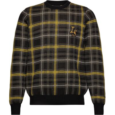 Scott Ribbed Jacquard Tartan Crew Neck XXL Z865 JET BLACK XXL Scott Ribbed Jacquard Tartan Crew Neck XXL Z865 JET BLACK XXL