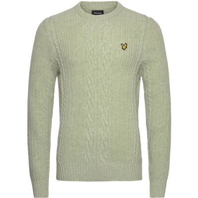 Scott Ribbed Cable Knit Jumper L X962 COLD MINT MARL L Scott Ribbed Cable Knit Jumper L X962 COLD MINT MARL L