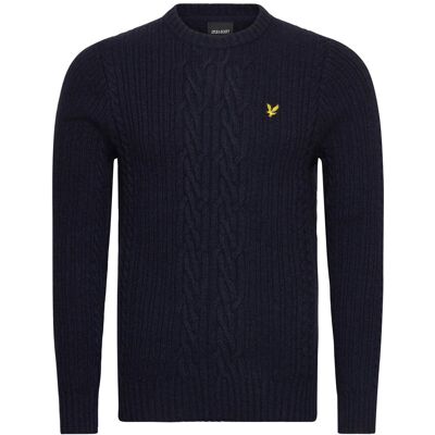 Scott Ribbed Cable Knit Jumper L Z56 DARK NAVY MARL L Scott Ribbed Cable Knit Jumper L Z56 DARK NAVY MARL L