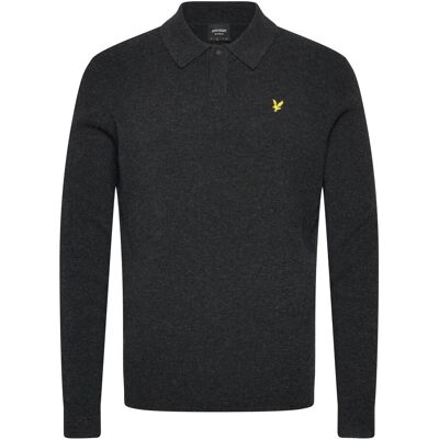 Scott Lambswool Blend Rugby Jumper XXL JET BLACK MARL XXL Scott Lambswool Blend Rugby Jumper XXL JET BLACK MARL XXL