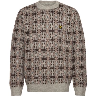 Scott Brushed Intarsia Crew Neck Jumper XS D24 LIGHT GREY MARL XS Scott Brushed Intarsia Crew Neck Jumper XS D24 LIGHT GREY MARL XS