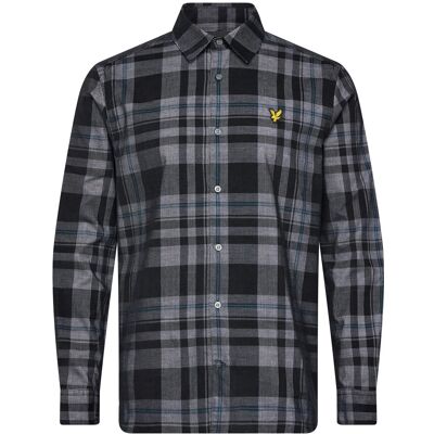 Scott Tartan Corduroy Shirt S W189 JET BLACK/ WHITE S Scott Tartan Corduroy Shirt S W189 JET BLACK/ WHITE S