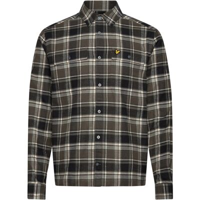 Scott Brushed Cotton Check Shirt XXL Y063 JET BLACK/ LIMESTONE XXL Scott Brushed Cotton Check Shirt XXL Y063 JET BLACK/ LIMESTONE XXL