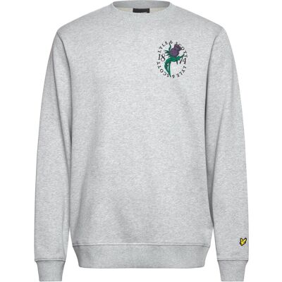 Scott Thistle Flora Printed Crew Neck Sweatshirt M LIGHT GREY MARL M Scott Thistle Flora Printed Crew Neck Sweatshirt M LIGHT GREY MARL M