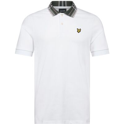 Scott Tartan Collar Polo Shirt L 626 WHITE L Scott Tartan Collar Polo Shirt L 626 WHITE L