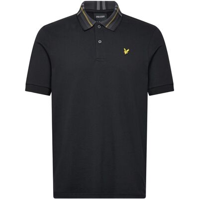 Scott Tartan Collar Polo Shirt XL Z865 JET BLACK XL Scott Tartan Collar Polo Shirt XL Z865 JET BLACK XL