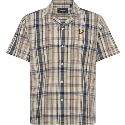 Scott Linen Check Short Sleeve Shirt L HERB GREEN L Scott Linen Check Short Sleeve Shirt L HERB GREEN L
