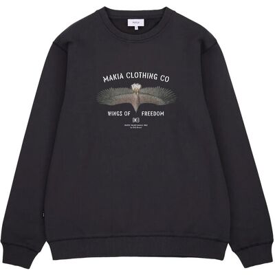 Makia Eagle Sweatshirt XL CARBON BLACK XL Makia Eagle Sweatshirt XL CARBON BLACK XL