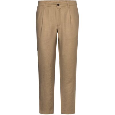 Mango Straight-Fit Pleated Trousers 42 LIGHT BEIGE 42 Mango Straight-Fit Pleated Trousers 42 LIGHT BEIGE 42