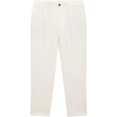 Mango Straight-Fit Pleated Trousers 44 NATURAL WHITE 44 Mango Straight-Fit Pleated Trousers 44 NATURAL WHITE 44