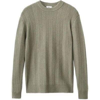 Mango Herringbone Structured Sweater XL GREEN XL Mango Herringbone Structured Sweater XL GREEN XL