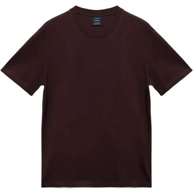 Mango Medium Weight Regular Fit T-Shirt L DARK RED L Mango Medium Weight Regular Fit T-Shirt L DARK RED L