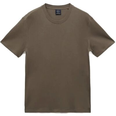 Mango Medium Weight Regular Fit T-Shirt M MEDIUM BROWN M Mango Medium Weight Regular Fit T-Shirt M MEDIUM BROWN M