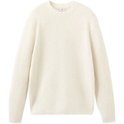 Mango Medium-Knit Microstructure Sweater XL LIGHT BEIGE XL Mango Medium-Knit Microstructure Sweater XL LIGHT BEIGE XL