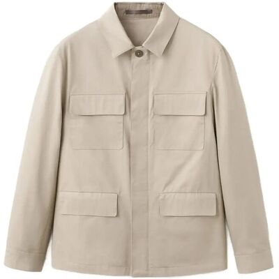 Mango 100% Cotton Multi-Pocket Jacket XL LIGHT BEIGE XL Mango 100% Cotton Multi-Pocket Jacket XL LIGHT BEIGE XL