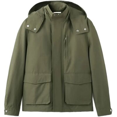 Mango Water-Repellent Bomber Jacket With Detachable Hood L GREEN L Mango Water-Repellent Bomber Jacket With Detachable Hood L GREEN L