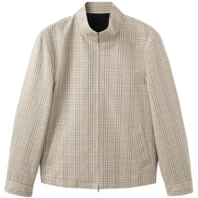 Mango Prince Of Wales Check Jacket With Funnel Neck L GREY L Mango Prince Of Wales Check Jacket With Funnel Neck L GREY L