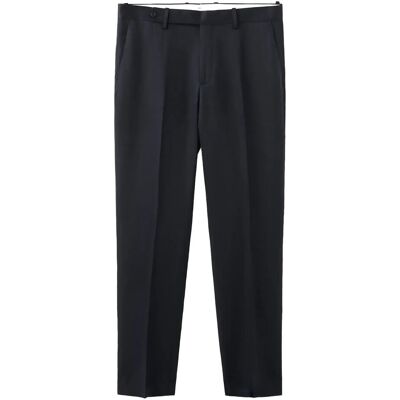 Mango Slim-Fit Lyocell Linen Trousers 42 NAVY 42 Mango Slim-Fit Lyocell Linen Trousers 42 NAVY 42