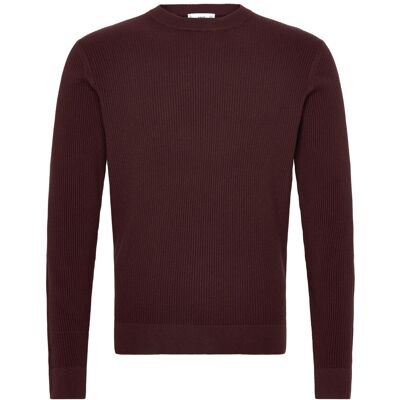 Mango Fine Rib-Knit Cotton Sweater M DARK RED M Mango Fine Rib-Knit Cotton Sweater M DARK RED M