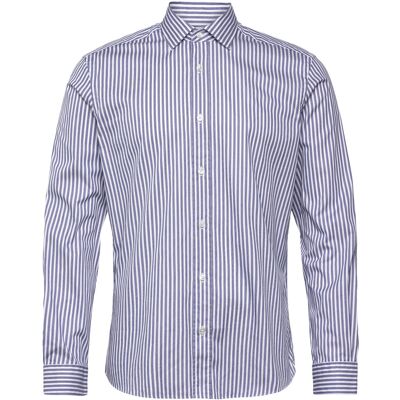 Mango Regular Fit Striped Cotton Shirt XXL MEDIUM BLUE XXL Mango Regular Fit Striped Cotton Shirt XXL MEDIUM BLUE XXL