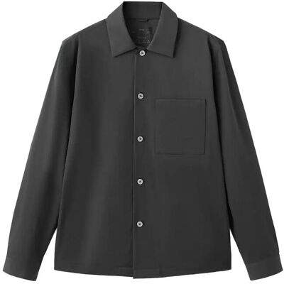 Mango Non-Iron Overshirt Pocket M DARK GREY M Mango Non-Iron Overshirt Pocket M DARK GREY M