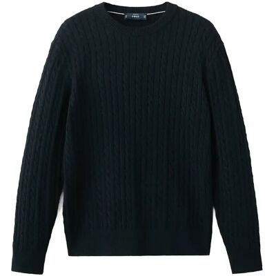 Mango 100% Cotton Cable Knit Sweater M DARK BLUE M Mango 100% Cotton Cable Knit Sweater M DARK BLUE M
