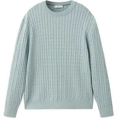 Mango 100% Cotton Cable Knit Sweater M TURQUOISE - AQUA M Mango 100% Cotton Cable Knit Sweater M TURQUOISE - AQUA M