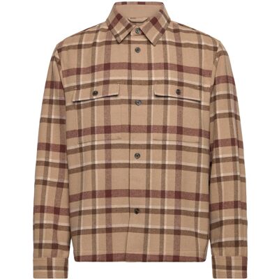 Mango Check Overshirt With Pockets L MEDIUM BROWN L Mango Check Overshirt With Pockets L MEDIUM BROWN L