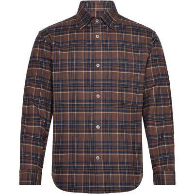 Mango 100% Cotton Flannel Checkered Shirt XXL MEDIUM BROWN XXL Mango 100% Cotton Flannel Checkered Shirt XXL MEDIUM BROWN XXL
