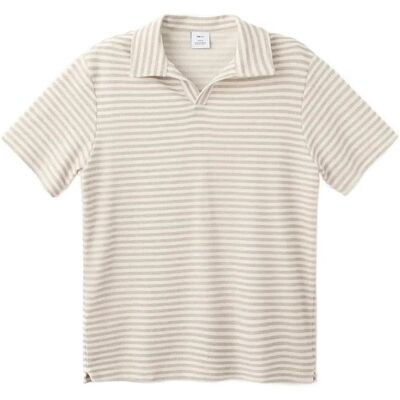 Mango Regular Fit Textured Stripe Polo XXL LIGHT BEIGE XXL Mango Regular Fit Textured Stripe Polo XXL LIGHT BEIGE XXL
