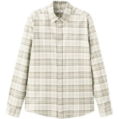 Mango 100% Cotton Flannel Checkered Shirt XXL LT PASTEL BROWN XXL Mango 100% Cotton Flannel Checkered Shirt XXL LT PASTEL BROWN XXL