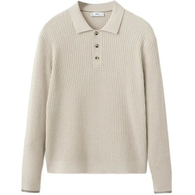 Mango Cotton-Blend Braided Knitted Sweater XXL LT PASTEL BROWN XXL Mango Cotton-Blend Braided Knitted Sweater XXL LT PASTEL BROWN XXL