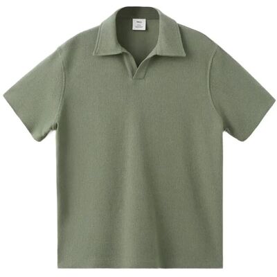 Mango Regular-Fit Textured Polo Shirt M MEDIUM GREEN M Mango Regular-Fit Textured Polo Shirt M MEDIUM GREEN M