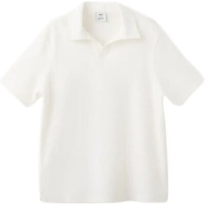 Mango Regular-Fit Textured Polo Shirt M WHITE M Mango Regular-Fit Textured Polo Shirt M WHITE M