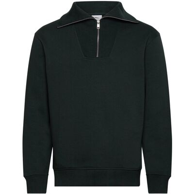 Mango Regular-Fit Zip-Neck Sweatshirt XS GREEN XS Mango Regular-Fit Zip-Neck Sweatshirt XS GREEN XS