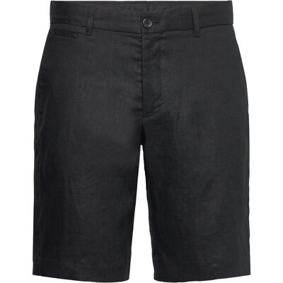 Mango Slim-Fit 100% Linen Bermuda Shorts 44 BLACK 44 Mango Slim-Fit 100% Linen Bermuda Shorts 44 BLACK 44