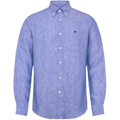 Morris Douglas Linen Shirt-Classic Fit XL MID BLUE XL Morris Douglas Linen Shirt-Classic Fit XL MID BLUE XL