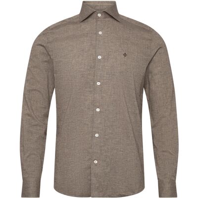 Morris Flannel Herringbone Shirt-Slim Fit XXL BROWN XXL Morris Flannel Herringbone Shirt-Slim Fit XXL BROWN XXL