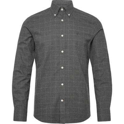 Morris Flannel Overcheck Shirt-Slim Fit S GREY S Morris Flannel Overcheck Shirt-Slim Fit S GREY S