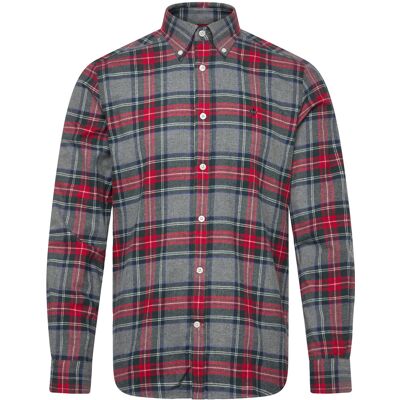 Morris Flannel Tartan Shirt-Classic Fit XS GREY XS Morris Flannel Tartan Shirt-Classic Fit XS GREY XS