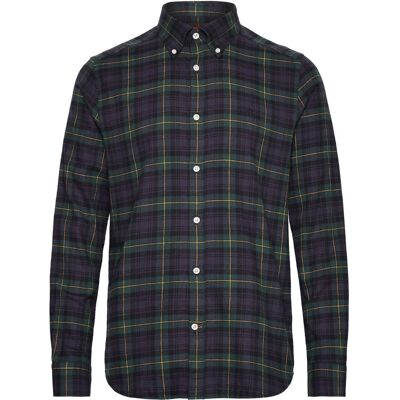Morris Flannel Tartan Shirt-Classic Fit XXL NAVY XXL Morris Flannel Tartan Shirt-Classic Fit XXL NAVY XXL