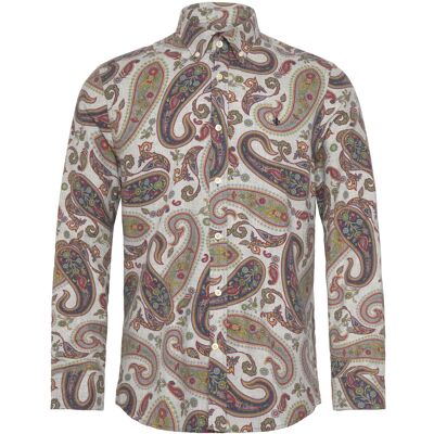 Morris Flannel Paisley Shirt-Slim Fit L GREY L Morris Flannel Paisley Shirt-Slim Fit L GREY L