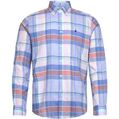 Morris Happy Linen Check Shirt-Classic Fit S LIGHT BLUE S Morris Happy Linen Check Shirt-Classic Fit S LIGHT BLUE S