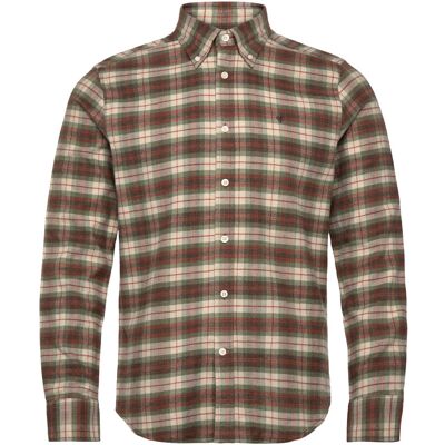 Morris Flannel Check Shirt-Slim Fit S OLIVE S Morris Flannel Check Shirt-Slim Fit S OLIVE S
