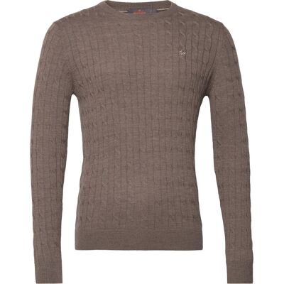 Morris Merino Cable Oneck XL LIGHT BROWN XL Morris Merino Cable Oneck XL LIGHT BROWN XL