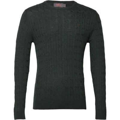Morris Merino Cable Oneck M OLIVE M Morris Merino Cable Oneck M OLIVE M