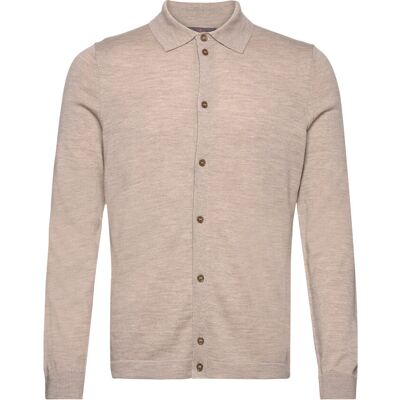 Morris Merino Knitted Shirt XXL KHAKI XXL Morris Merino Knitted Shirt XXL KHAKI XXL
